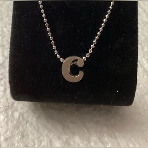 Alex Woo Sterling Silver 'C' Initial Necklace